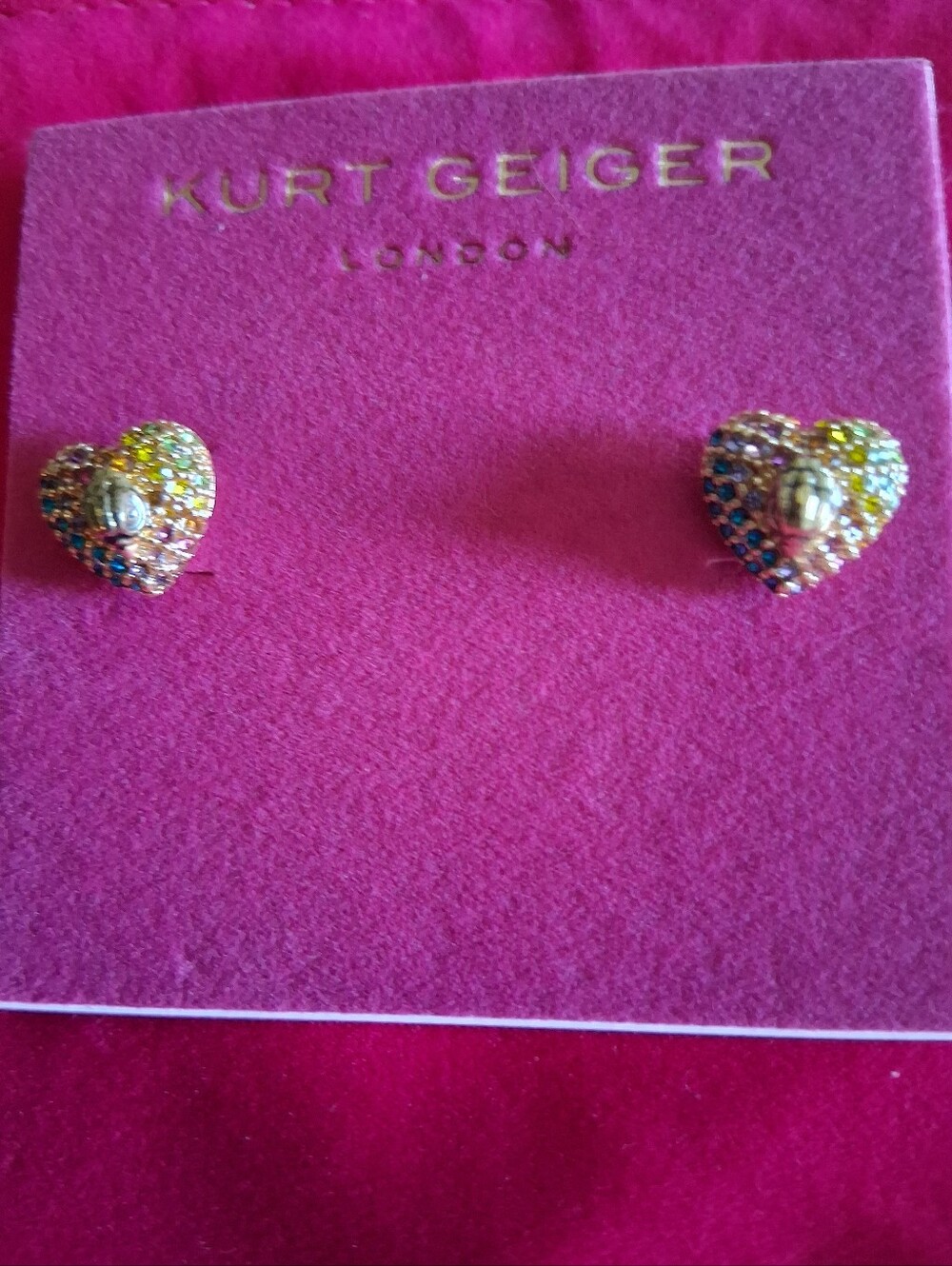 Kurt Geiger Heart Stud Earrings